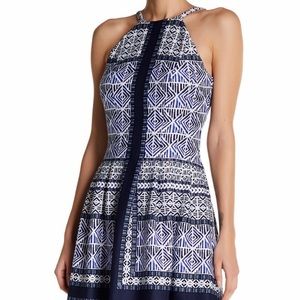 SALE! Vince Camuto fit and flare print scuba dress